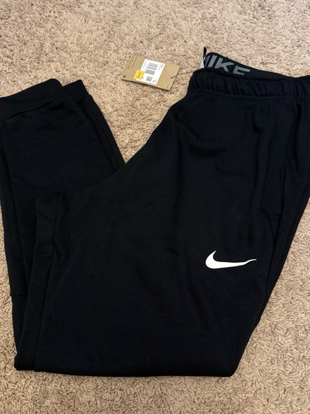 Nike Black Joggers with White Swoosh